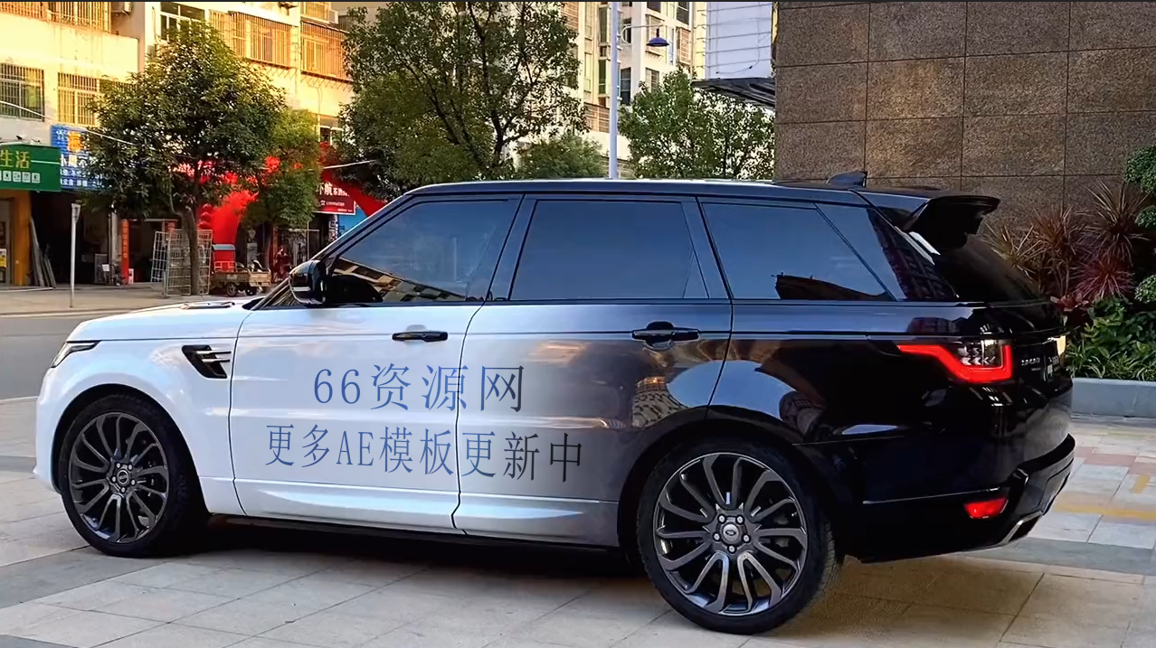 路虎黑白渐变车身文字