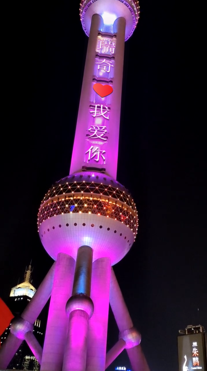 东方明珠塔夜景表白祝福AE模板编号1107